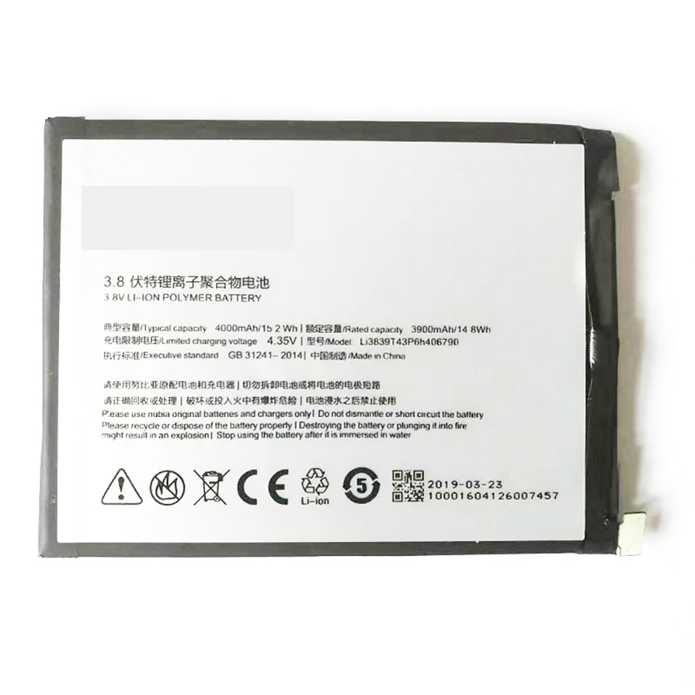 Batería para ZTE Li3839T43P6h406790